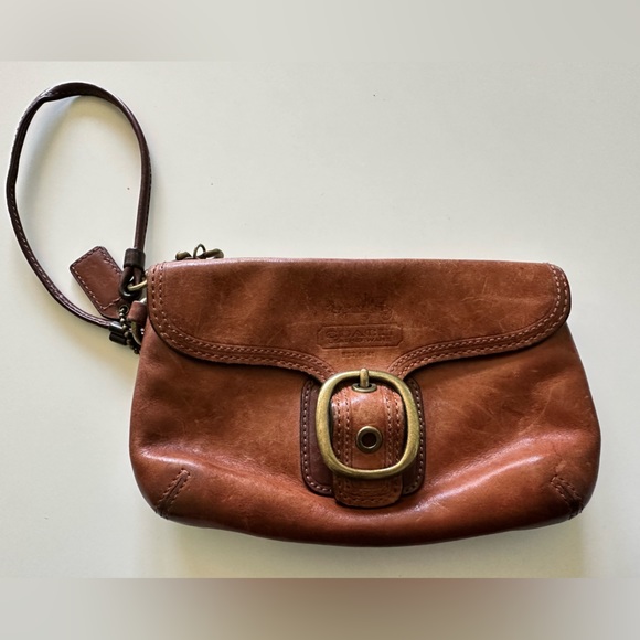 Coach Handbags - Coach Bleeker British Tan Wristlet with Tattersall lining Vintage